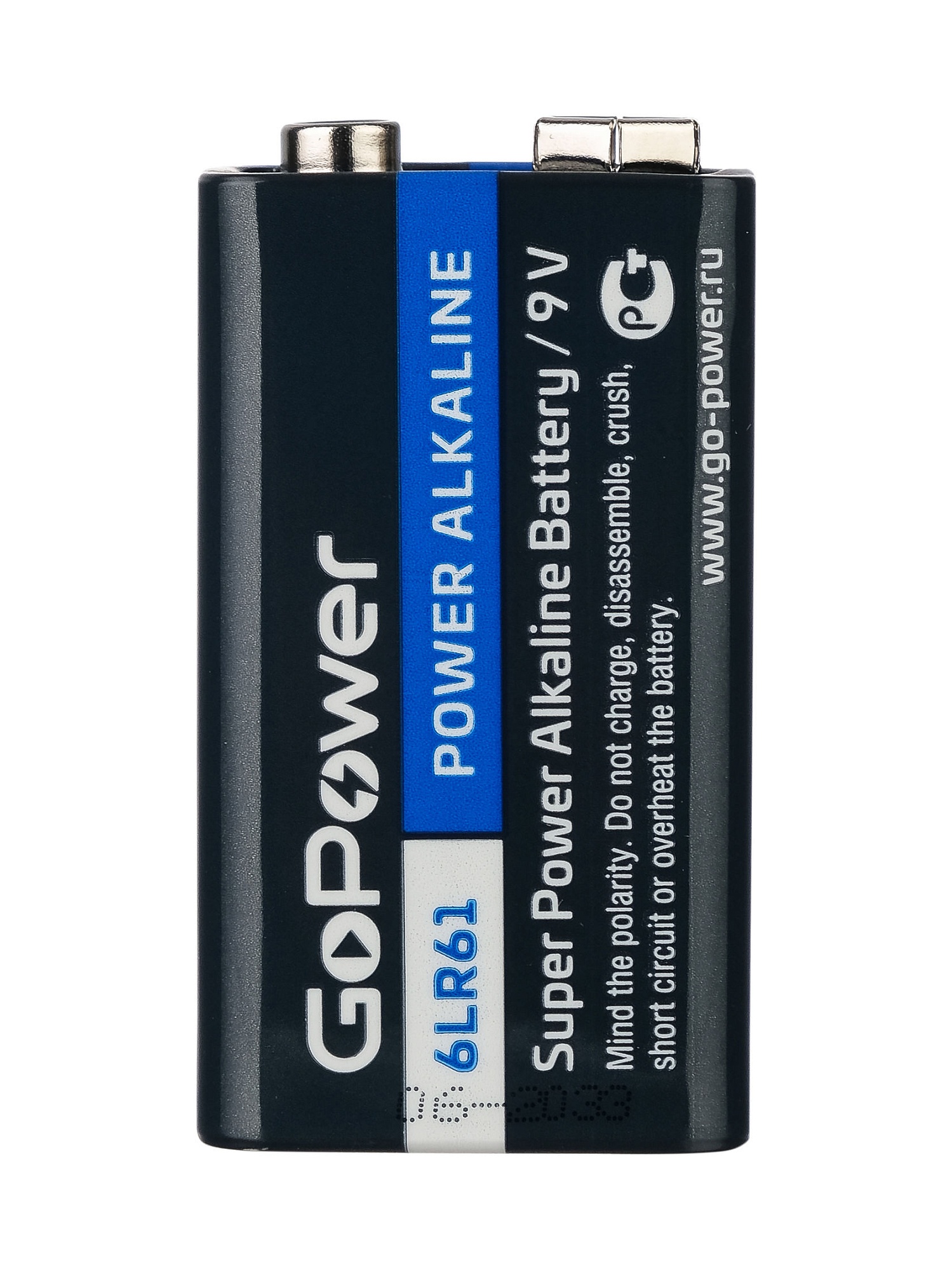 GOPOWER 00-00017863 Элемент питания Крона 6LR61 9В, щелочной, Super Power Alkaline 