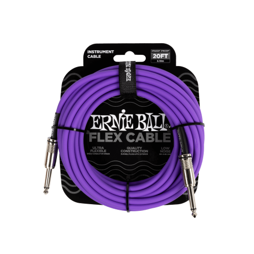 ERNIE BALL 6420 Кабель инструментальный, Flex, прямой/прямой джеки, 6 м, фиолетовый