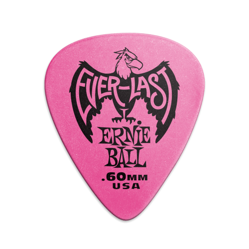 ERNIE BALL 9179 медиатор Everlast делриновый нескользящий, 0.60 мм, розовый. упаковка 12 шт