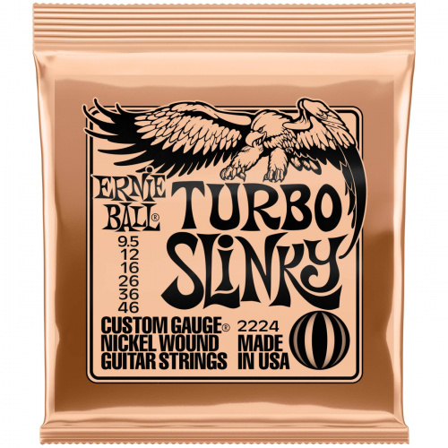 ERNIE BALL 2224 Струны для электрогитары NICKEL WOUND TURBO SLINKY 9.5-46