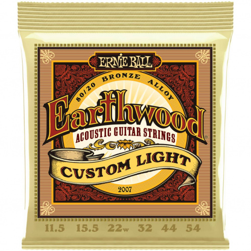 ERNIE BALL 2007 Струны для акустической гитары EARTHWOOD 80/20 BRONZE ALLOY CUSTOM LIGHT 11.5-54
