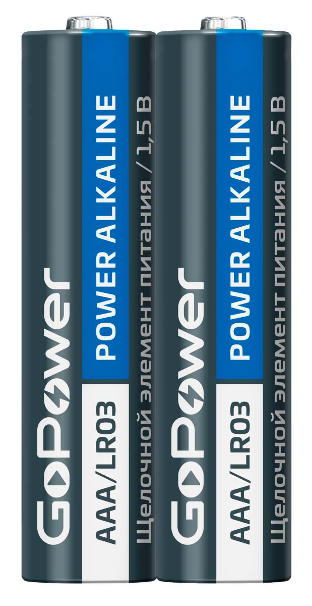 GOPOWER 00-00019862 Элемент питания AAA/LR03, щелочной, 1.5 в, 2 шт. Super Power Alkaline 
