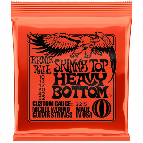 ERNIE BALL 2215 Струны для электрогитары NICKEL WOUND SKINNY TOP HEAVY BOTTOM, 10-52