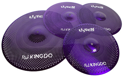 KINGDO LV4VT Комплект тихих тарелок для занятий LOW VOLUME SET VIOLET 14-16-18-20"