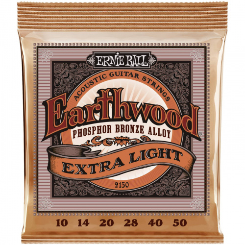 ERNIE BALL 2150 Струны для акустической гитары EARTHWOOD PHOSPHOR BRONZE EXTRA LIGHT 10-50