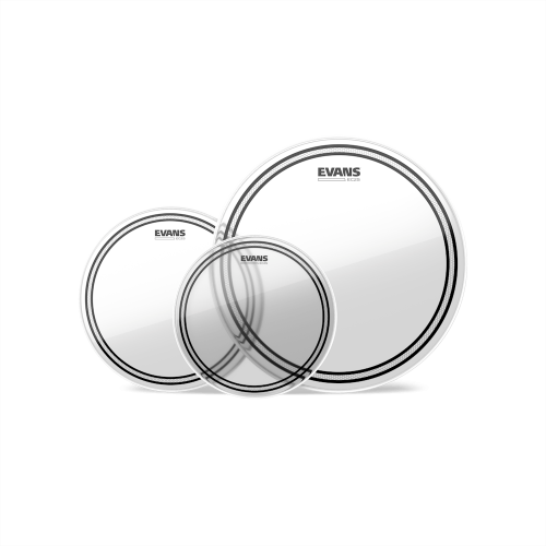 EVANS ETP-EC2SCLR-F Набор пластиков для барабанов прозрачные EC2 CLEAR FUSION 10-12-14" 