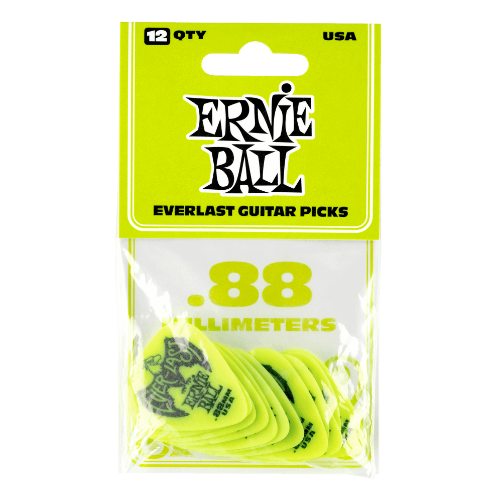 ERNIE BALL 9191 медиаторы толстые, зеленые, светятся в темноте упаковка 12 шт
