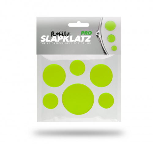 SLAPKLATZ RF-AG Гелевые демпферы для барабанов, зеленые, 12 пластин REFILLZ PRO ALIEN GREEN