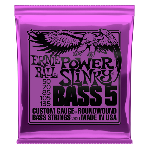 ERNIE BALL 2821 Струны для 5-струнной бас-гитары NICKEL WOUND BASS POWER SLINKY 50-135